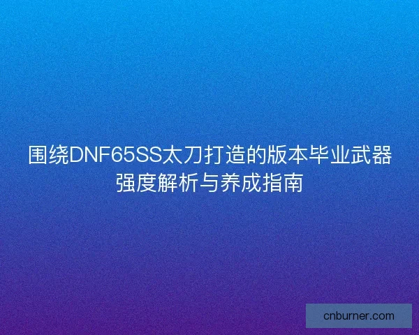 围绕DNF65SS太刀打造的版本毕业武器强度解析与养成指南
