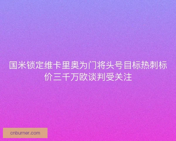 国米锁定维卡里奥为门将头号目标热刺标价三千万欧谈判受关注